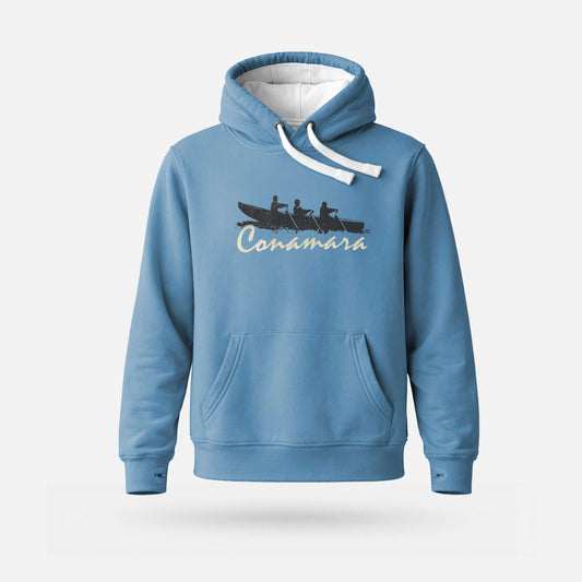 Conamara Curach - Heavyweight Adults' Hoodie - Spailpín - Ocean Blue / S
