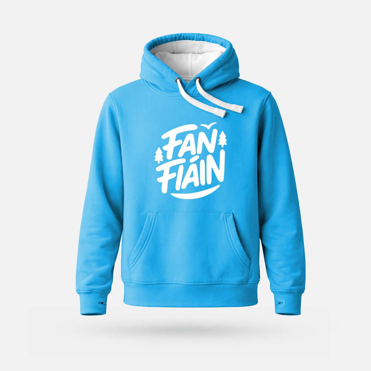Fan Fiáin - Heavyweight Adults' Hoodie - Spailpín - Tropical Blue / S