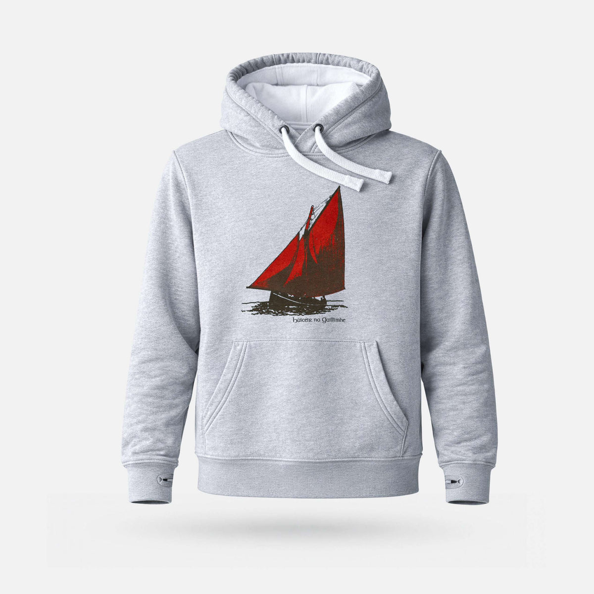 Húicéir na Gaillimhe - Heavyweight Adults' Hoodie - Spailpín - Grey Melange / S