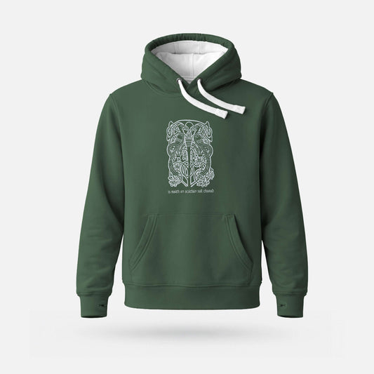 Súil Charad - Heavyweight Adults' Hoodie - Spailpín - Bottle Green / XS