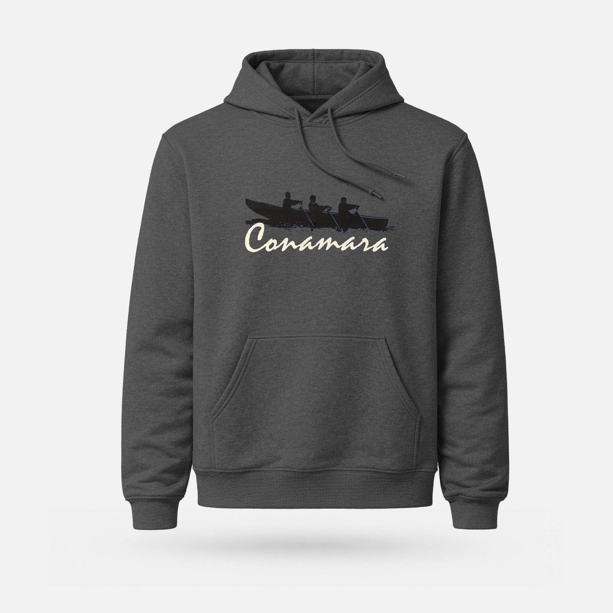 Conamara Curach - Midweight Adults' Hoodie - Spailpín - XS / Black Melange