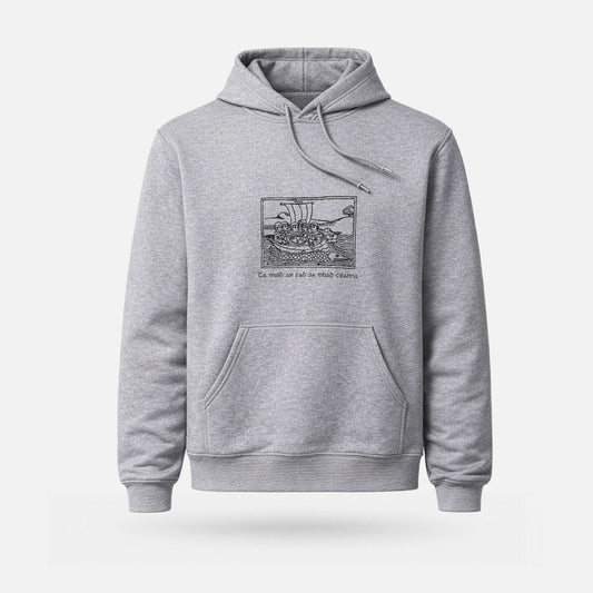 Tá Muid ar Fad sa mBád Céanna! - Midweight Adults' Hoodie - Spailpín - XS / Grey Melange
