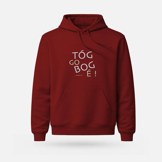 Tóg Go Bog É! - Midweight Adults' Hoodie - Spailpín - XS / Maroon