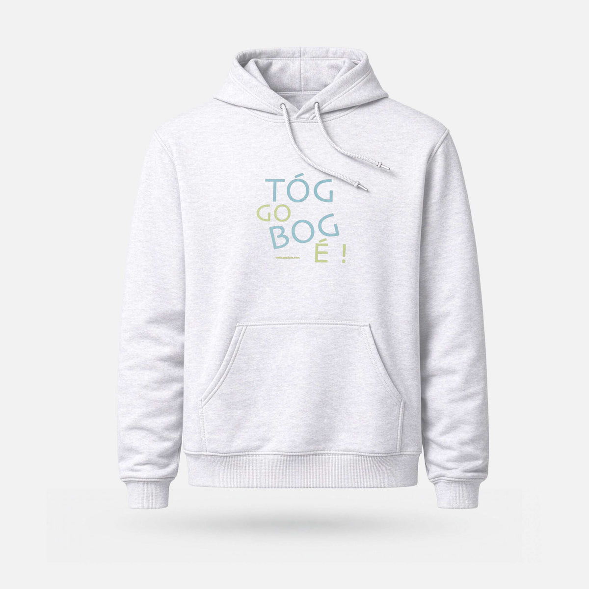 Tóg Go Bog É! - Midweight Adults' Hoodie - Spailpín - XS / White Melange