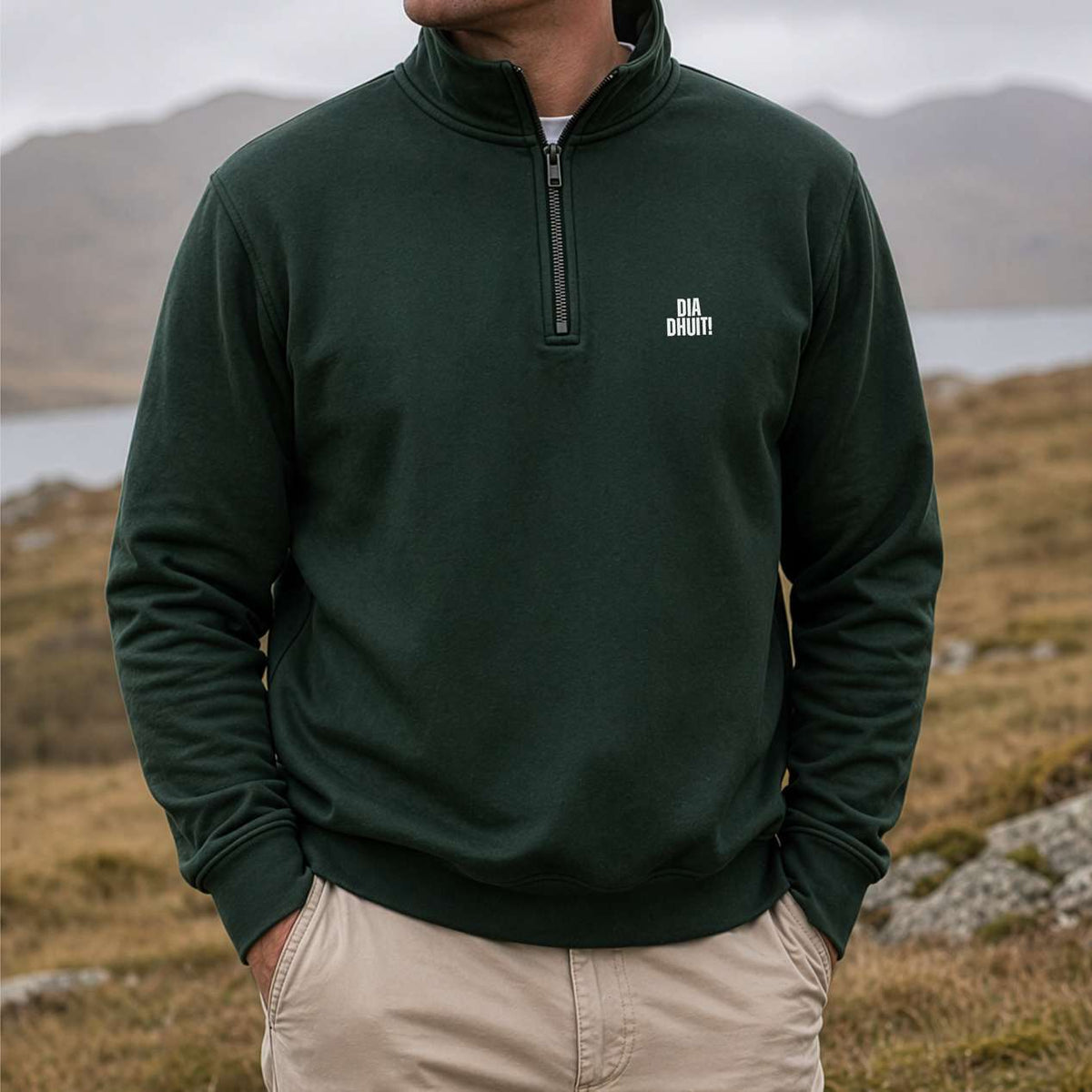Dia Dhuit! - Adults' Quarter Zip - Spailpín