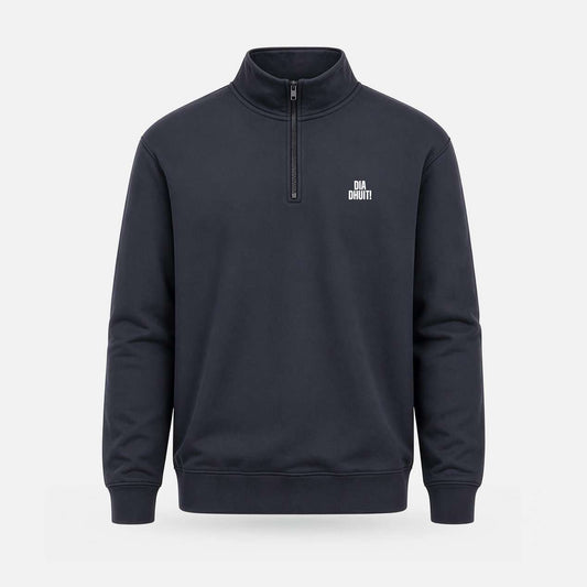 Dia Dhuit! - Adults' Quarter Zip - Spailpín - Navy / XS