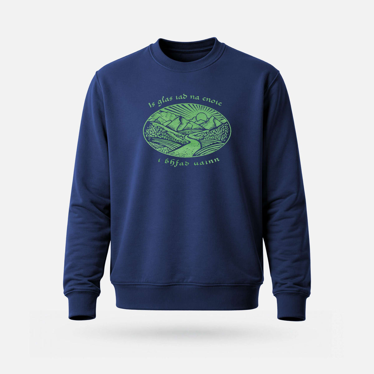 Is Glas Iad na Cnoic i bhFad Uainn - Adults' Sweatshirt - Spailpín - S / Navy
