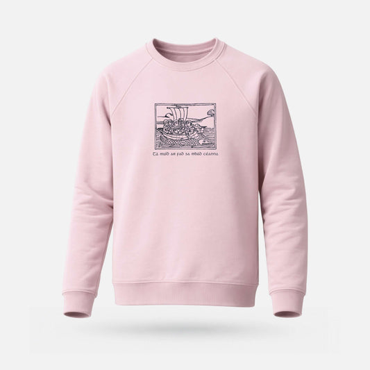 Tá Muid ar Fad sa mBád Céanna - Organic Adults' Sweatshirt - Spailpín - S / Pale Pink