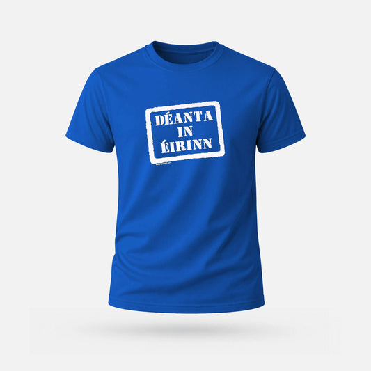 Déanta in Éirinn - Adults' T-Shirt - Spailpín - Royal Blue / S