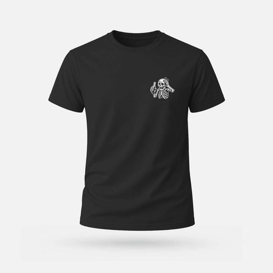 Pócaí Folamh agus Cloigeann Tinn - Adults' T-Shirt - Spailpín - Black / XS