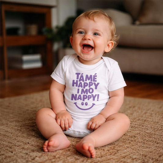 Tá Mé Happy i Mo Nappy - Baby Grow - Spailpín