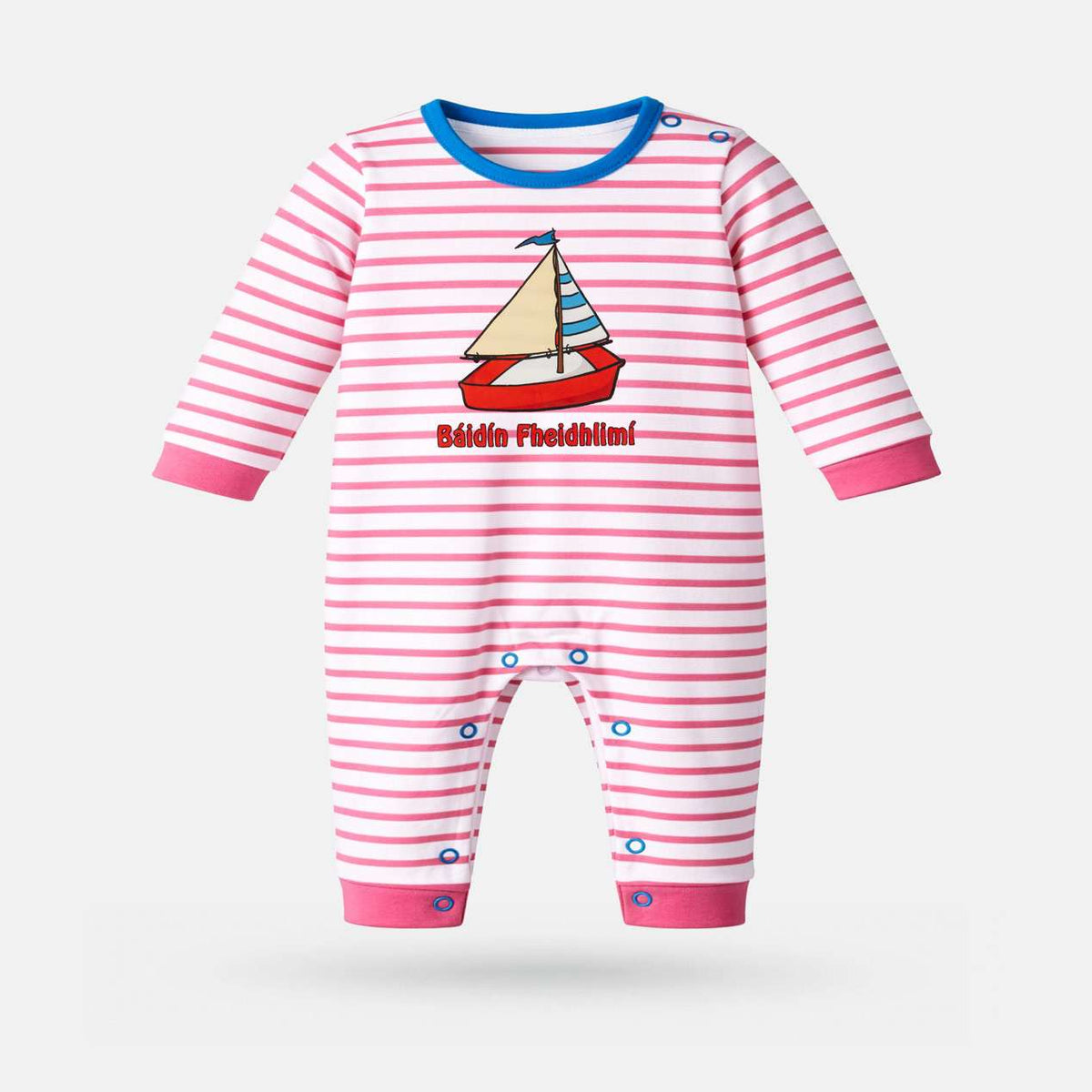 Báidín Fheidhlimí - Baby Romper - Spailpín - 0-3 Months / Pink/White