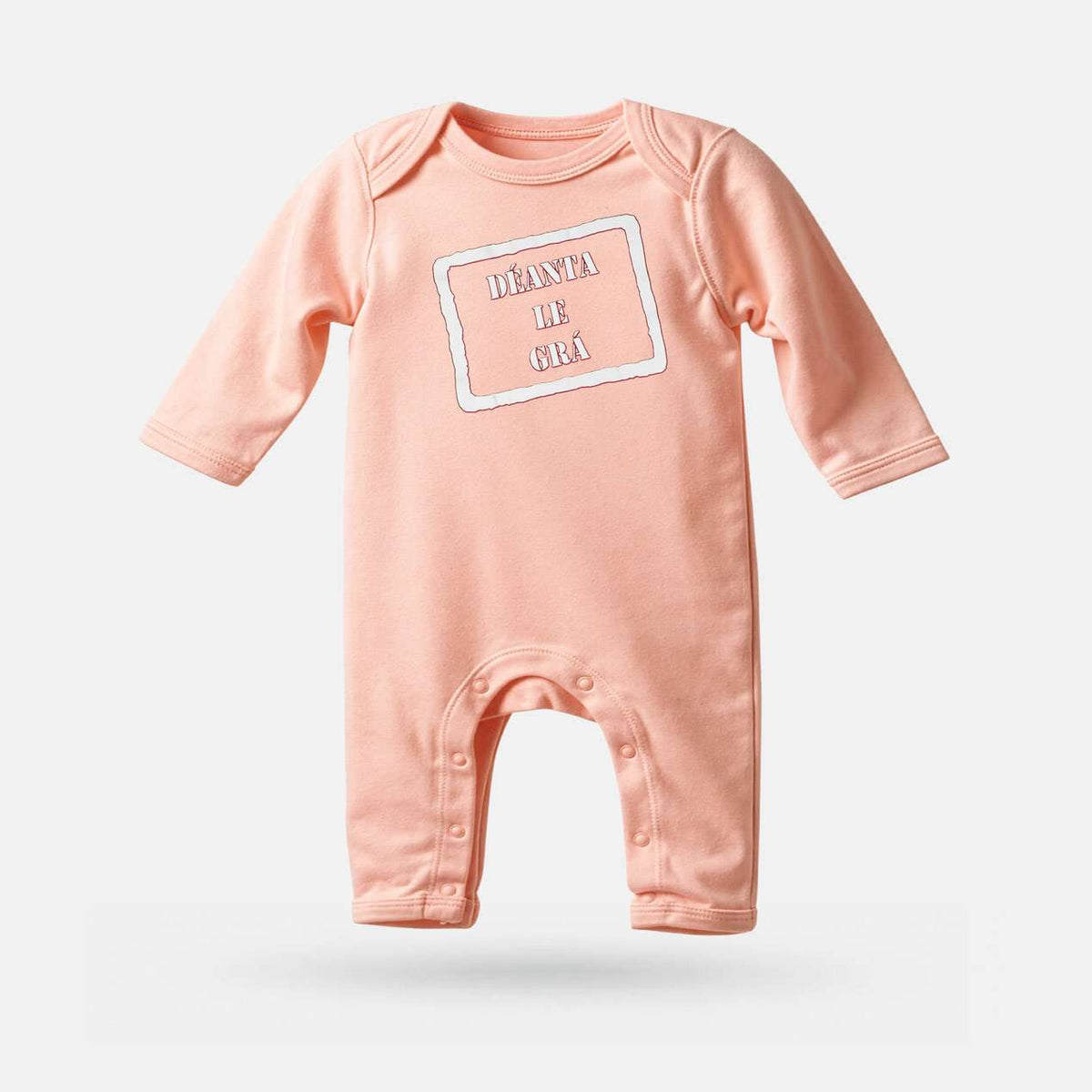Déanta Le Grá - Baby Romper - Spailpín - 0-3 Months / Peach