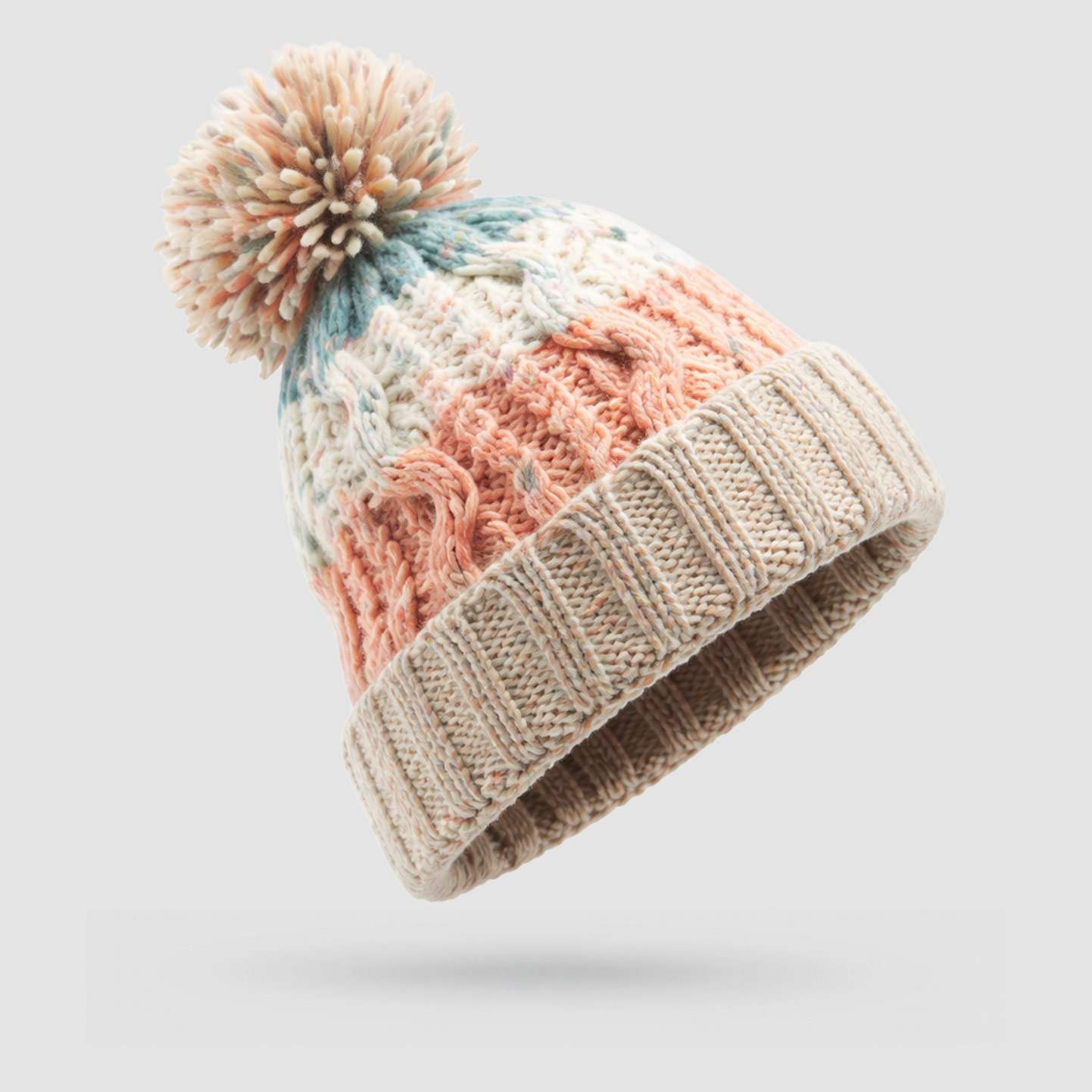 Beechfield Corkscrew 4 Pom Pom - Beanie - Spailpín