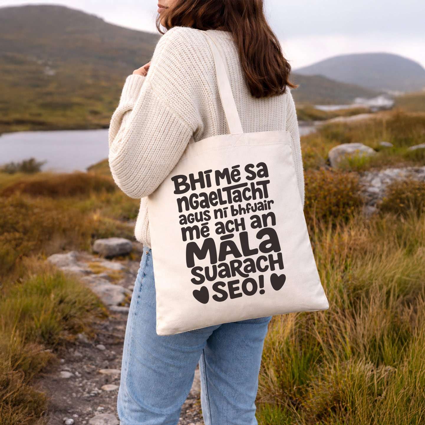 Bhí mé sa nGaeltacht agus ní bhfuair mé tada ach an mála suarach seo! - Tote Bag - Spailpín
