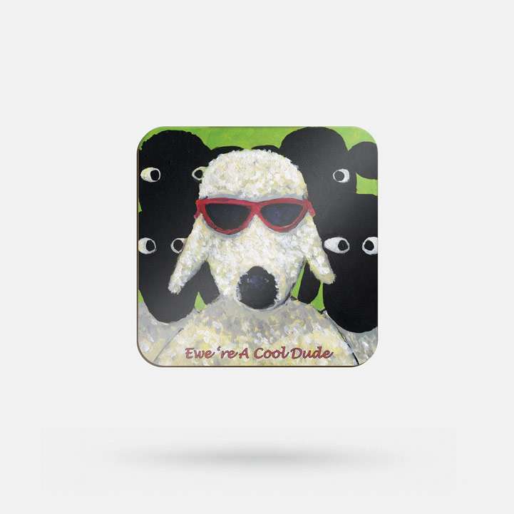 Ewe're a Cool Dude by Thomas Joseph - Coaster - Spailpín