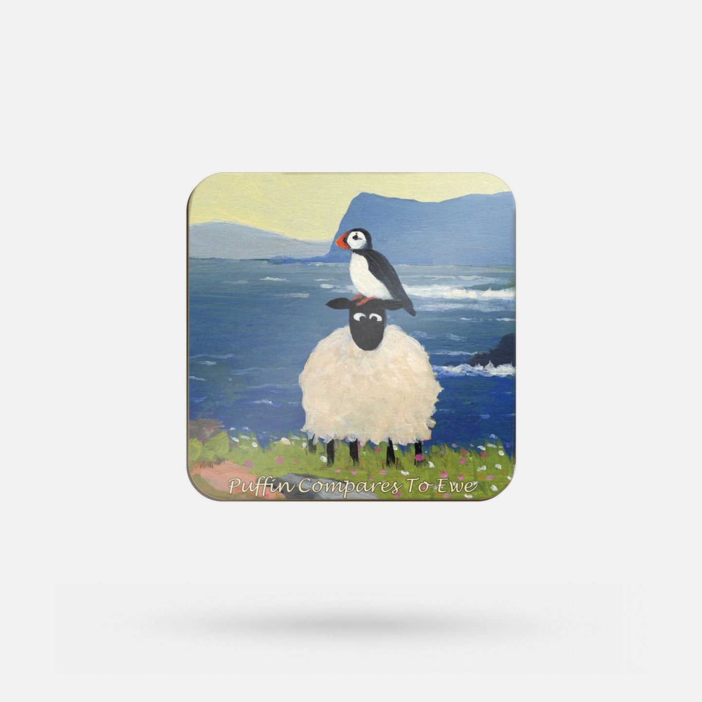 Puffin Compares to Ewe by Thomas Joseph - Coaster