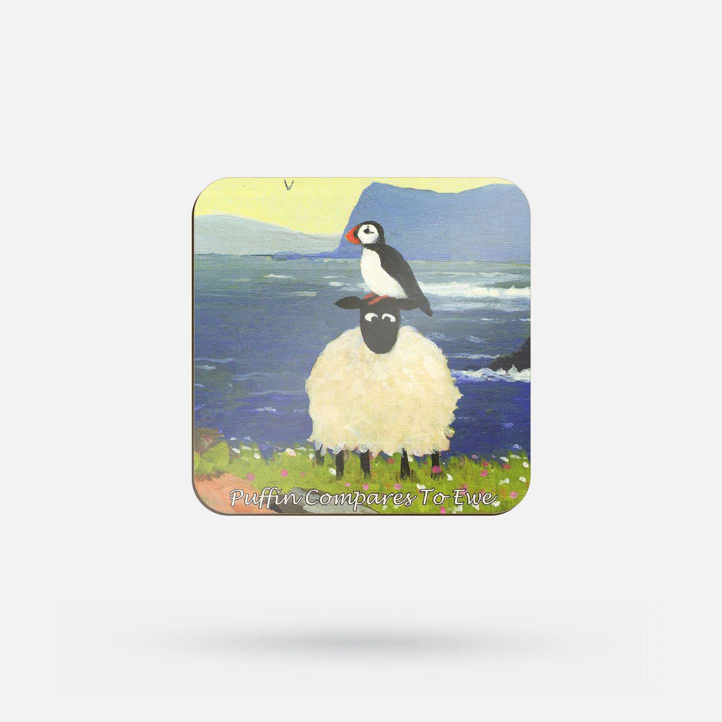 Puffin Compares to Ewe by Thomas Joseph - Coaster - Spailpín