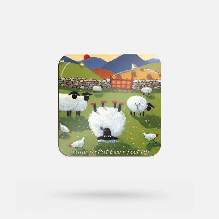 Time To Put Ewer Feet Up by Thomas Joseph - Coaster - Spailpín