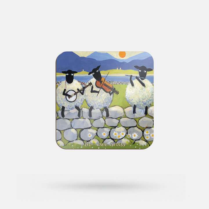 Bl Ewe Grass by Thomas Joseph - Coaster - Spailpín
