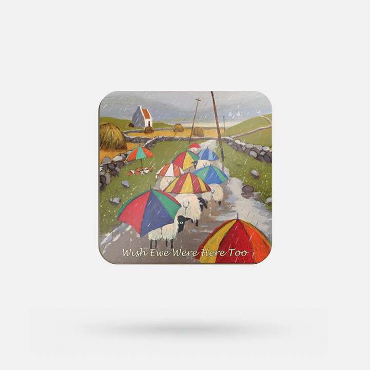 Wish Ewe Were Here Too by Thomas Joseph - Coaster - Spailpín