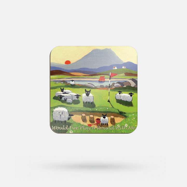 Would Ewe Play a Round With Me by Thomas Joseph - Coaster - Spailpín