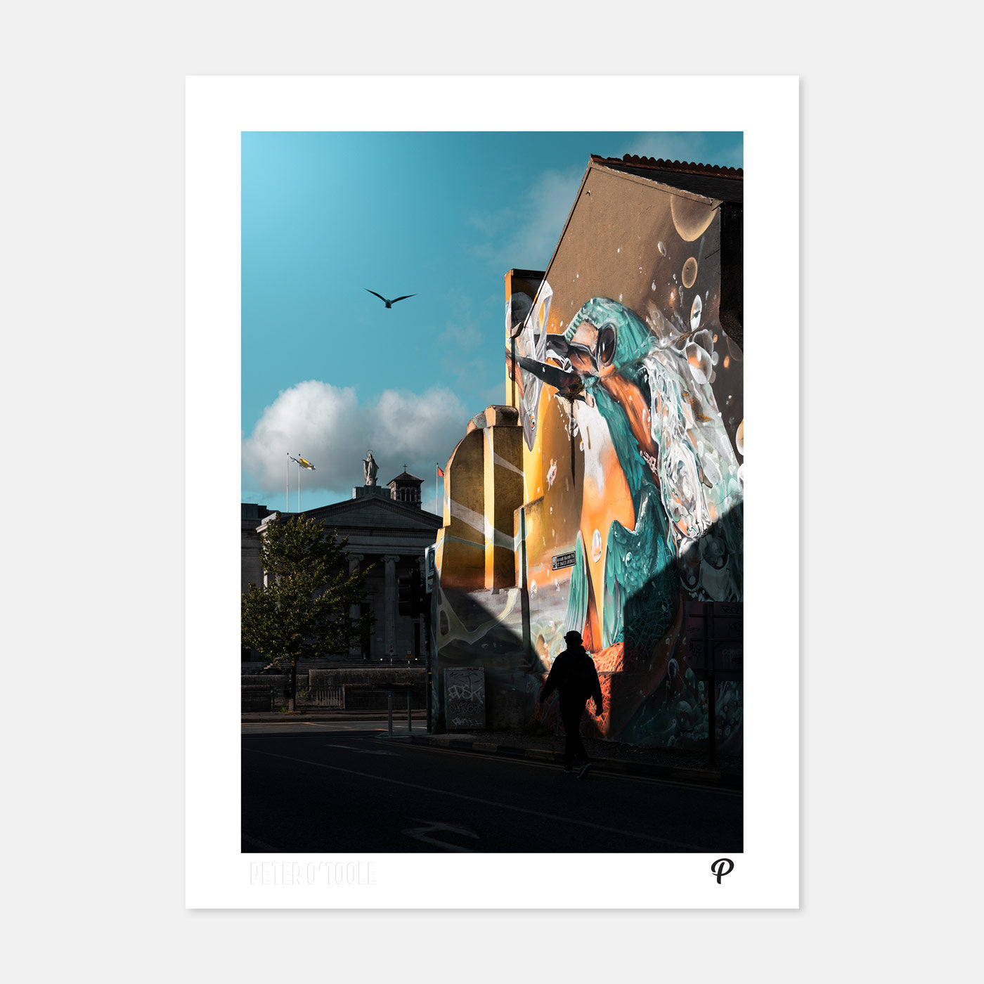 Curtis Hylton's Kingfisher Mural on Lapp's Quay - Prionta