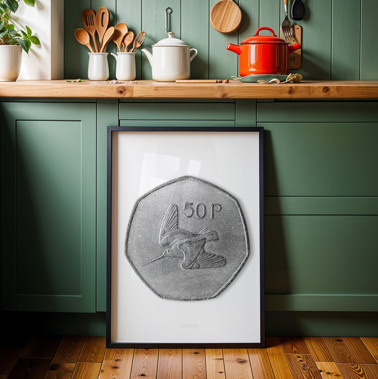 Irish 50p Coin – Woodcock by Percy Metcalfe - Coin Print