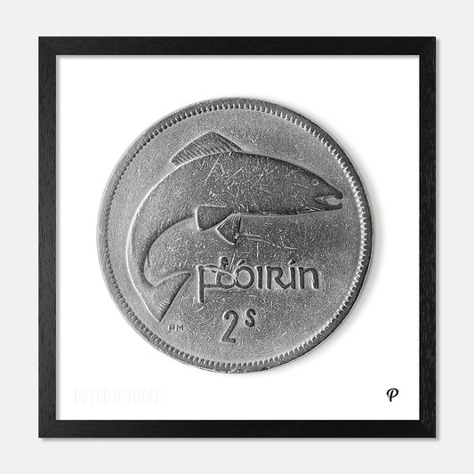 2 Scilling Flórín Salmon Coin Print