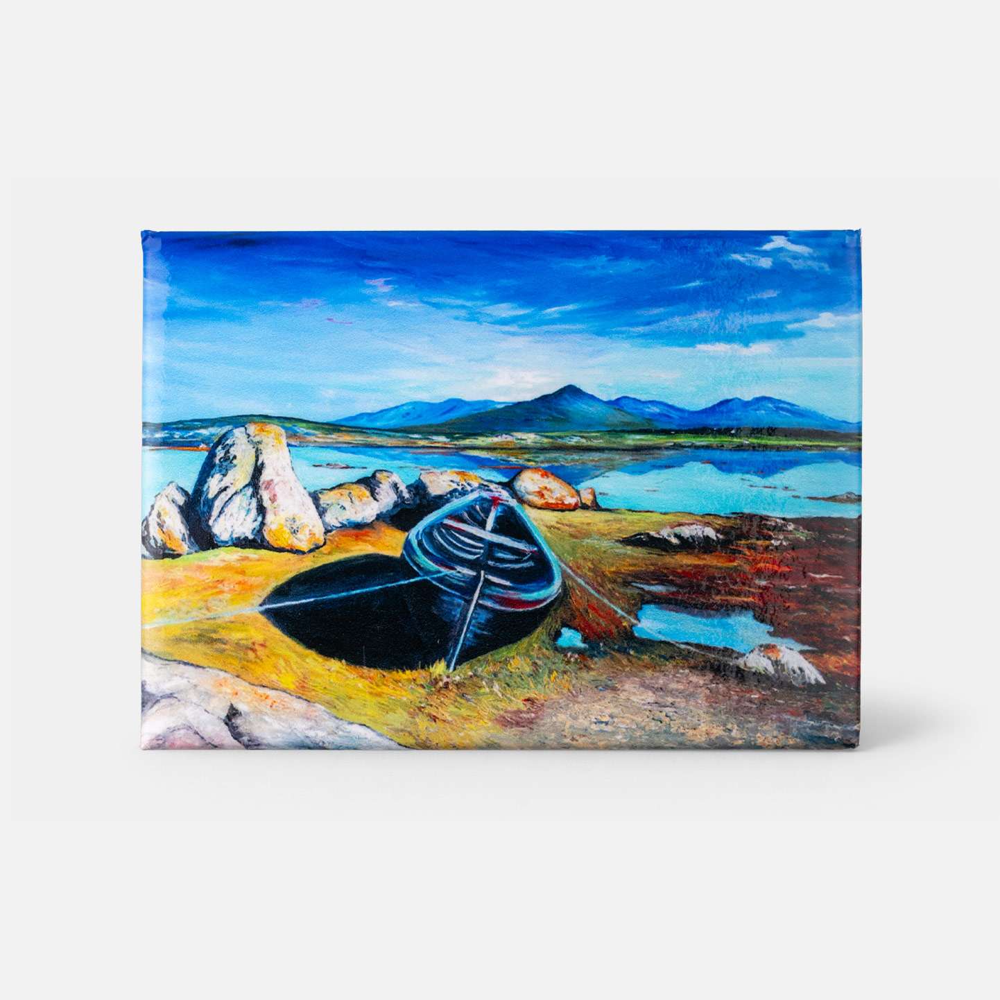 Connemara Boat Tied Up by Aoife Dowd - Magnet - Spailpín