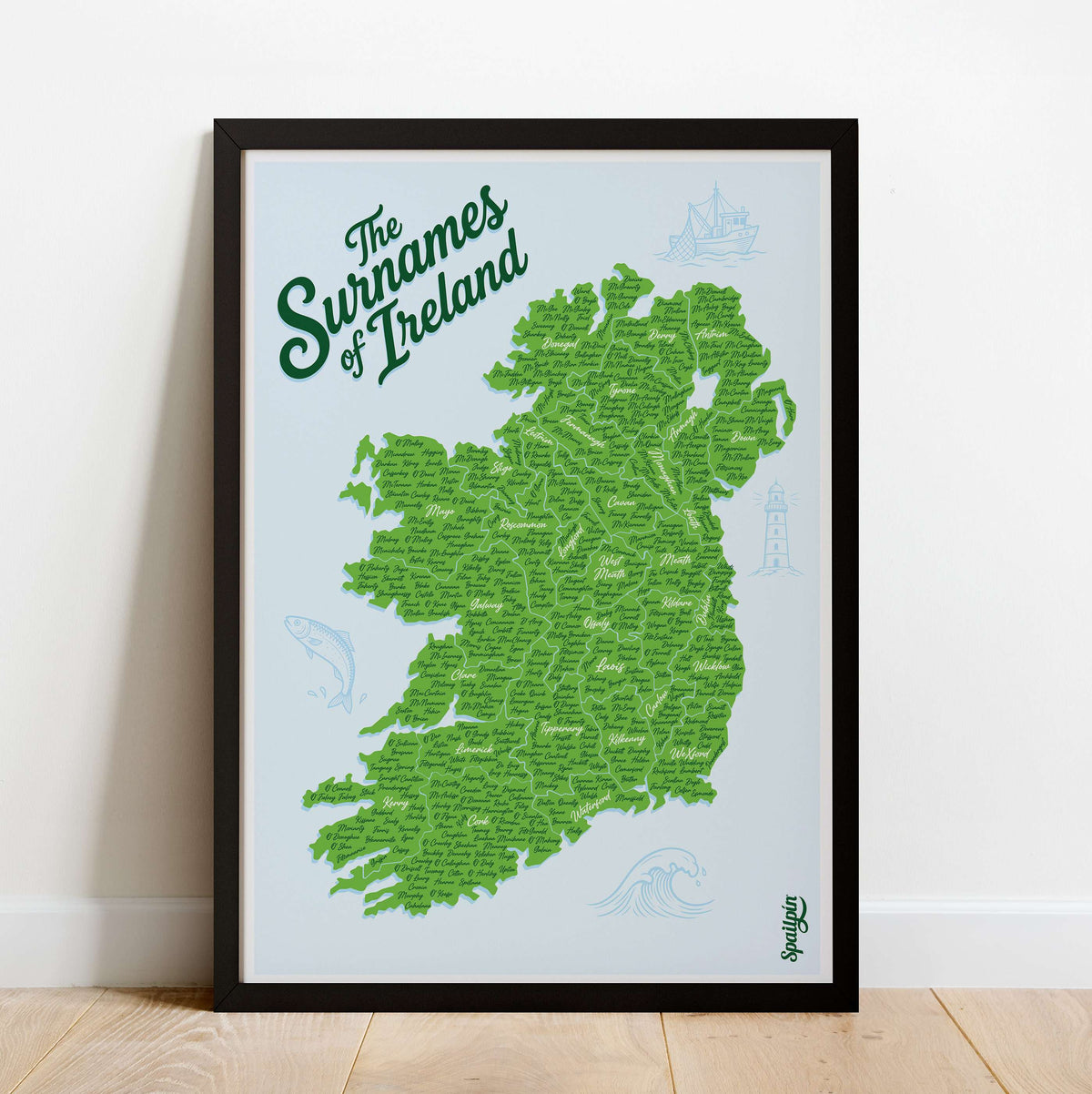 The Surnames of Ireland - Print - Spailpín