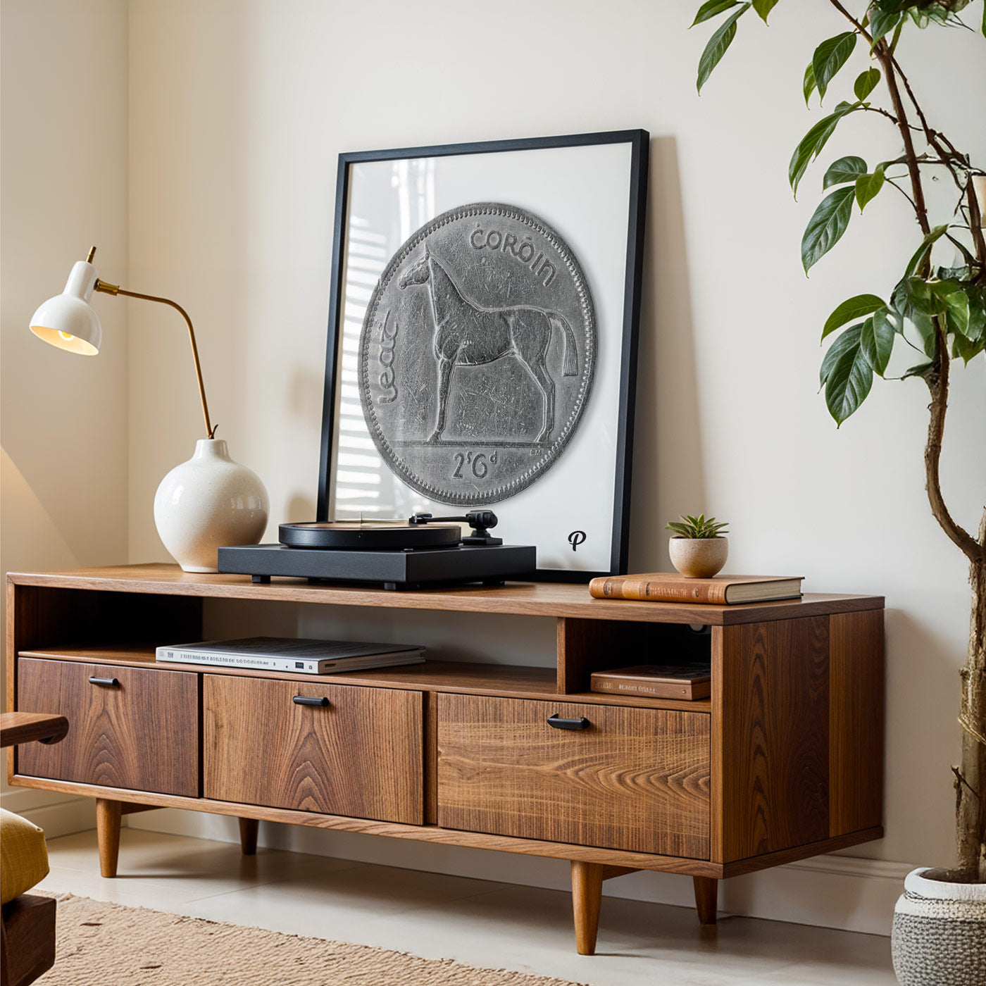 Half Crown/Leath Choróin Irish Hunter Horse Coin Print