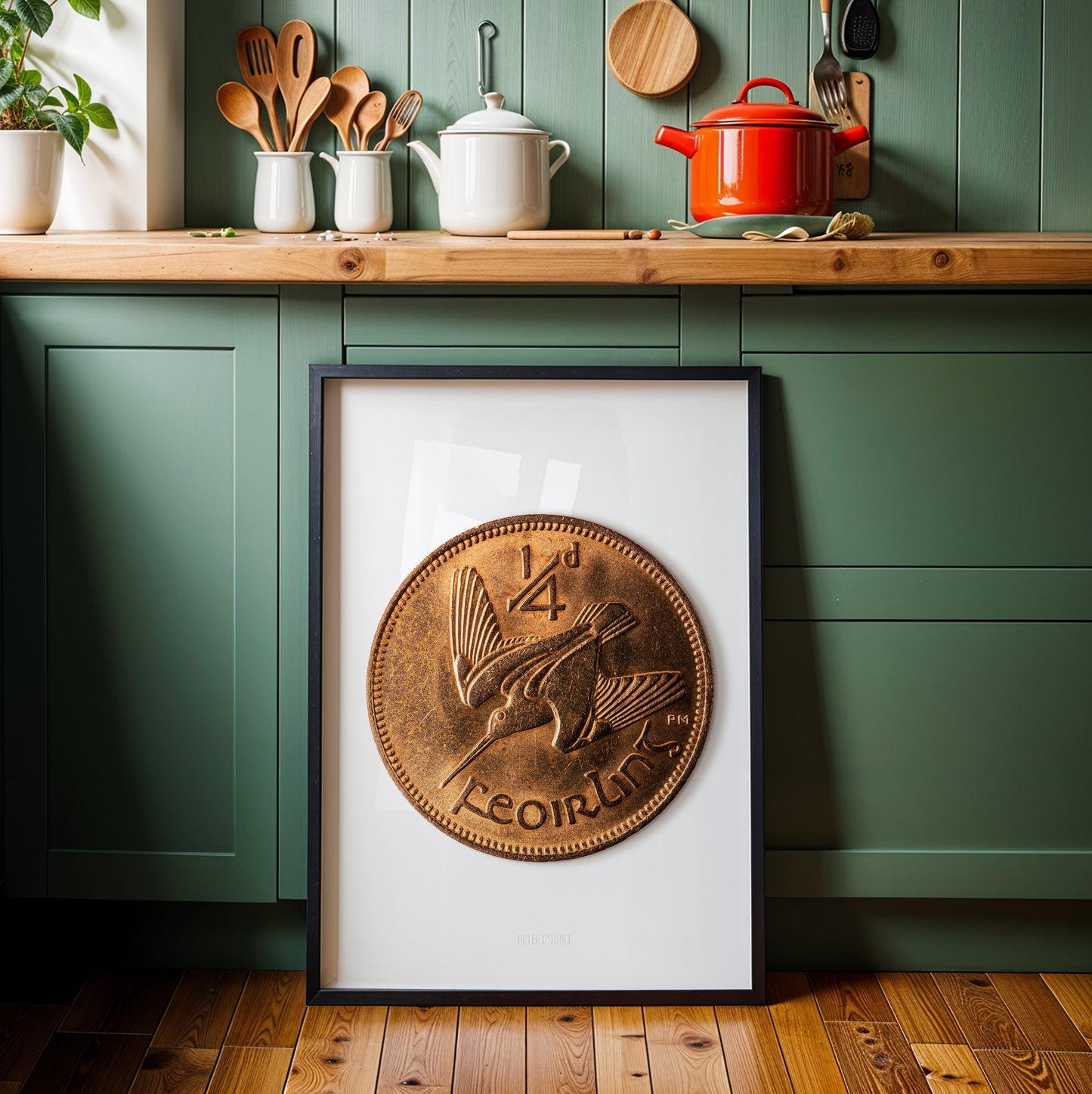Irish Farthing Coin – Woodcock by Percy Metcalfe - Coin Print