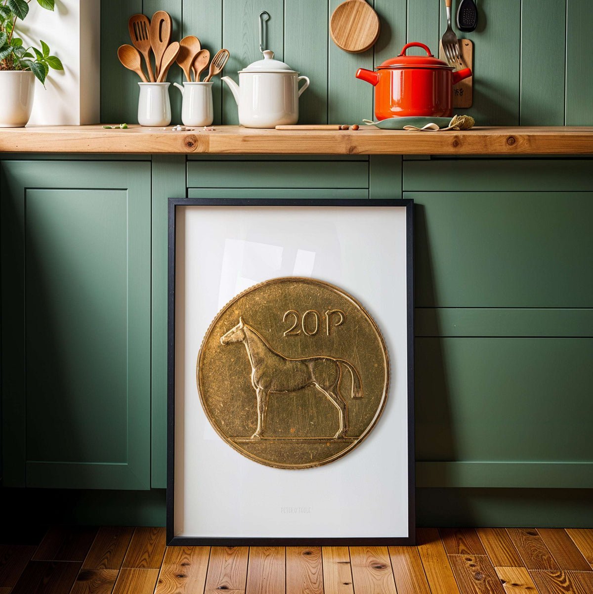 Irish Twenty Pence (20p) Coin – Horse by Percy Metcalfe - Coin Print - Spailpín