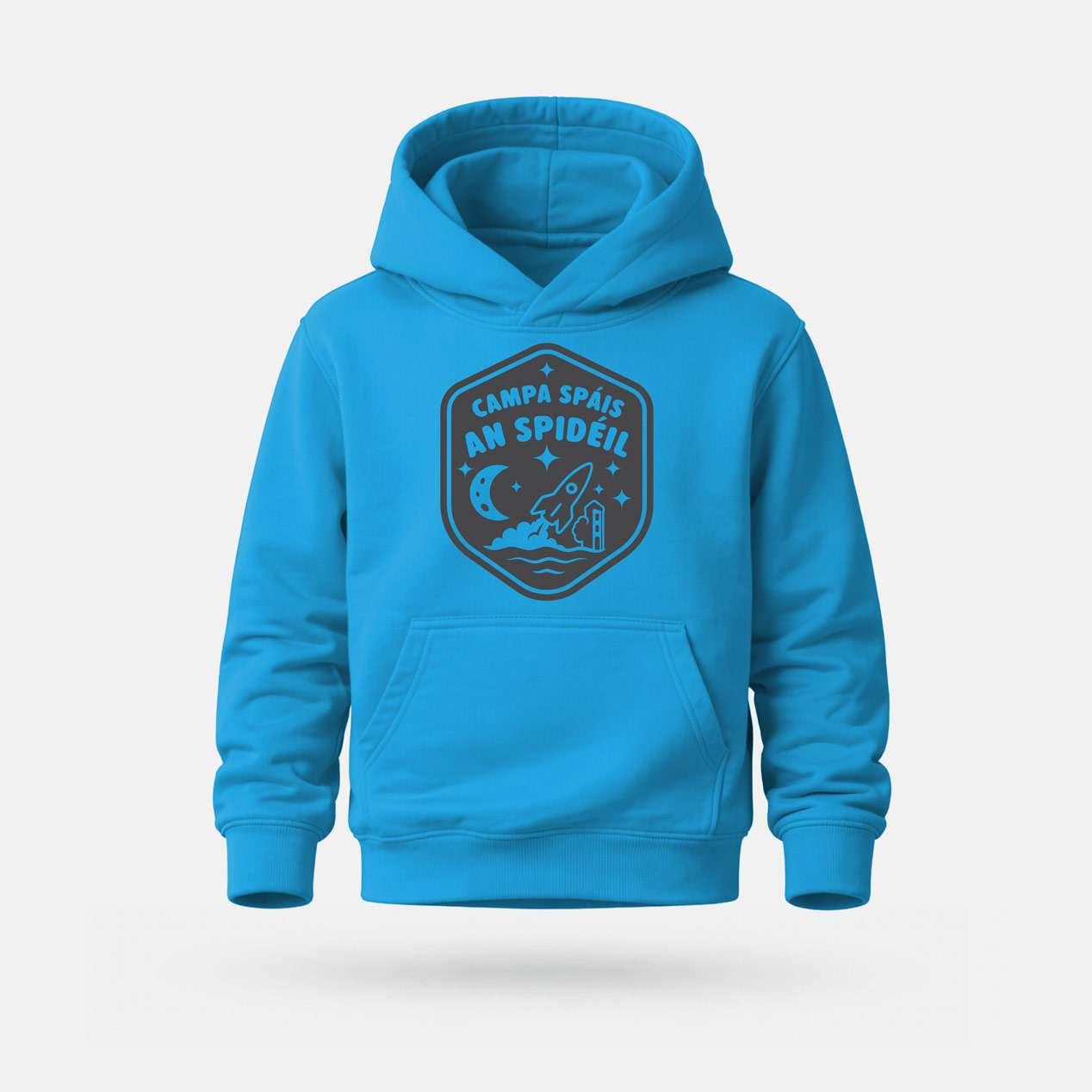 Campa Spáis an Spidéil - Kids' Hoodie - Spailpín - 1-2 Years / Sky Blue