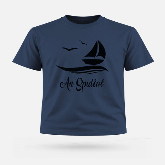 An Spidéal - Kids' T-Shirt - Spailpín - 1-2 Years / Denim