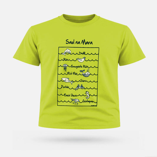 Saol na Mara - Kids' T-Shirt - Spailpín - 0-3 Months / Apple Green