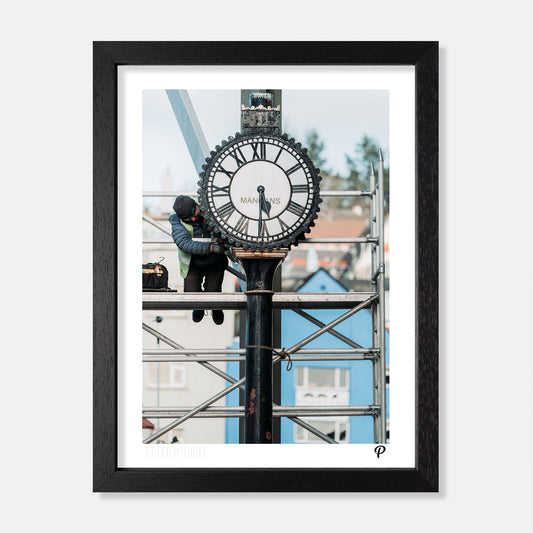 Mangan's Clock Being Repaired Print