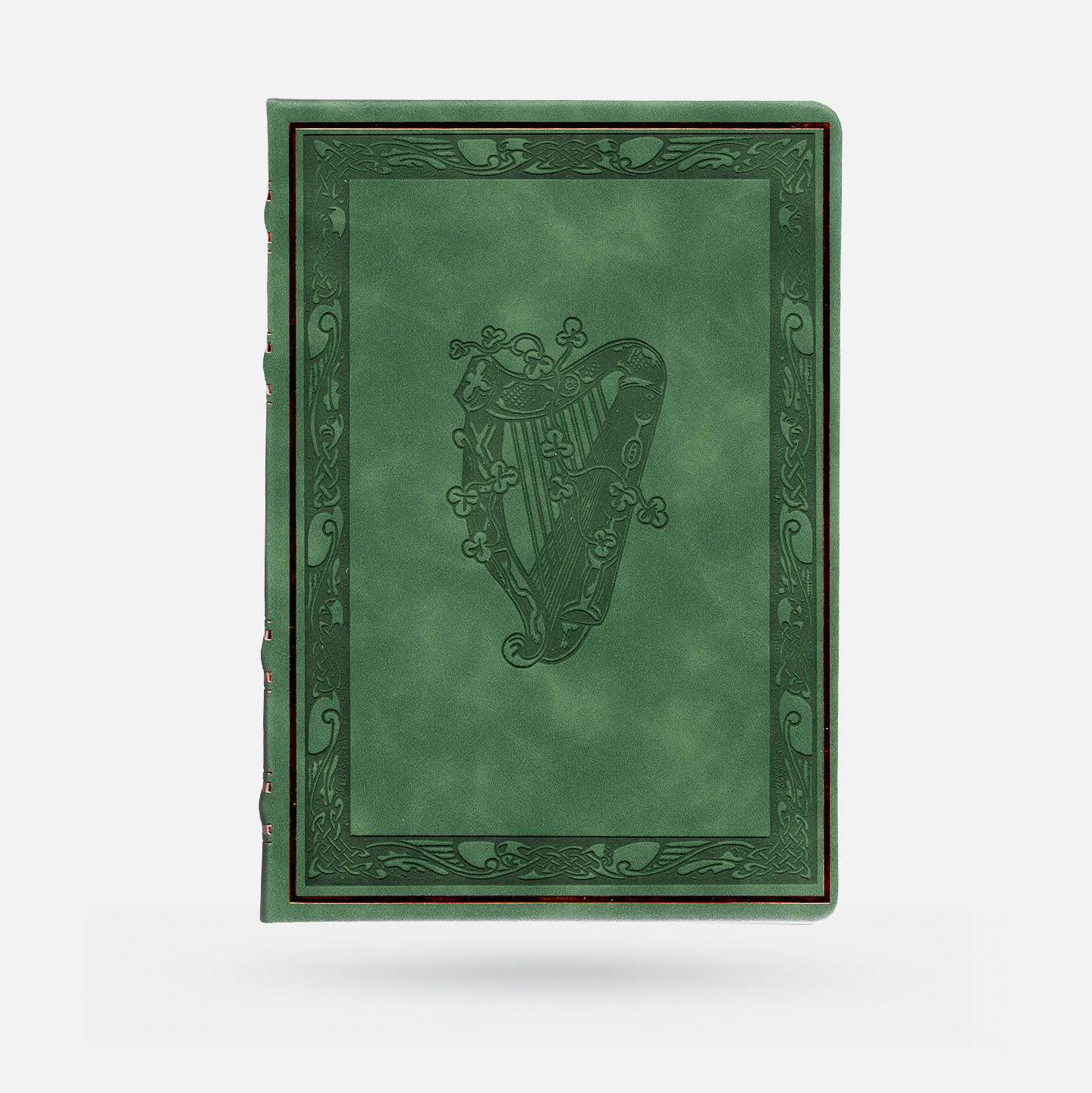 Celtic Faux Leather - Notebook - Spailpín - Harp (Green)