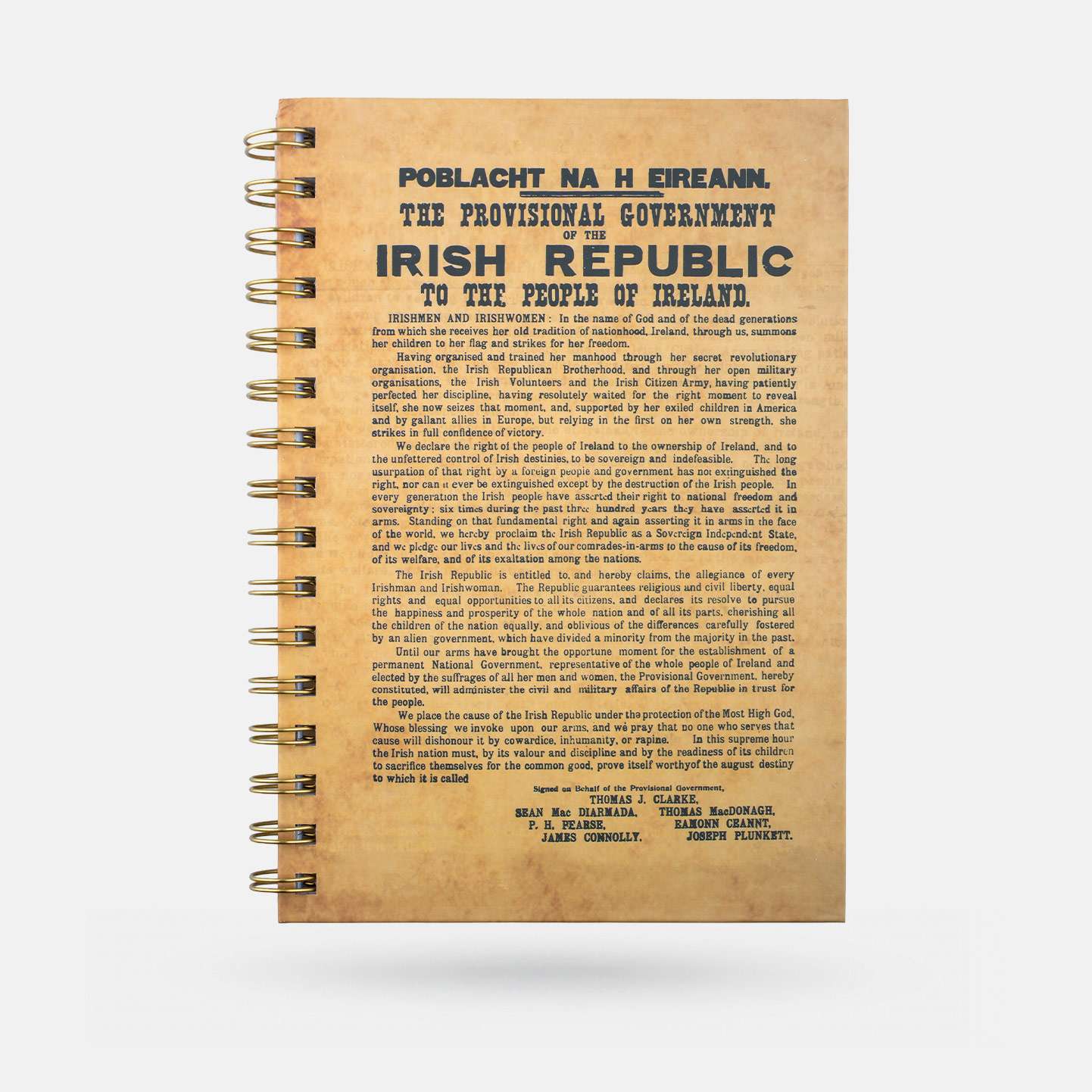 Spiral Bound Irish Proclamation - Notebook - Spailpín