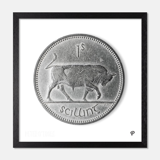 One Scilling Bull Coin Print