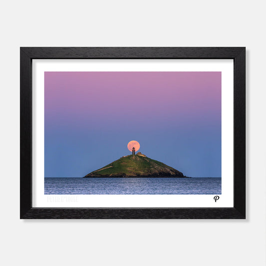 Pink Moon Over Ballycotton Lighthouse Print (Landscape)
