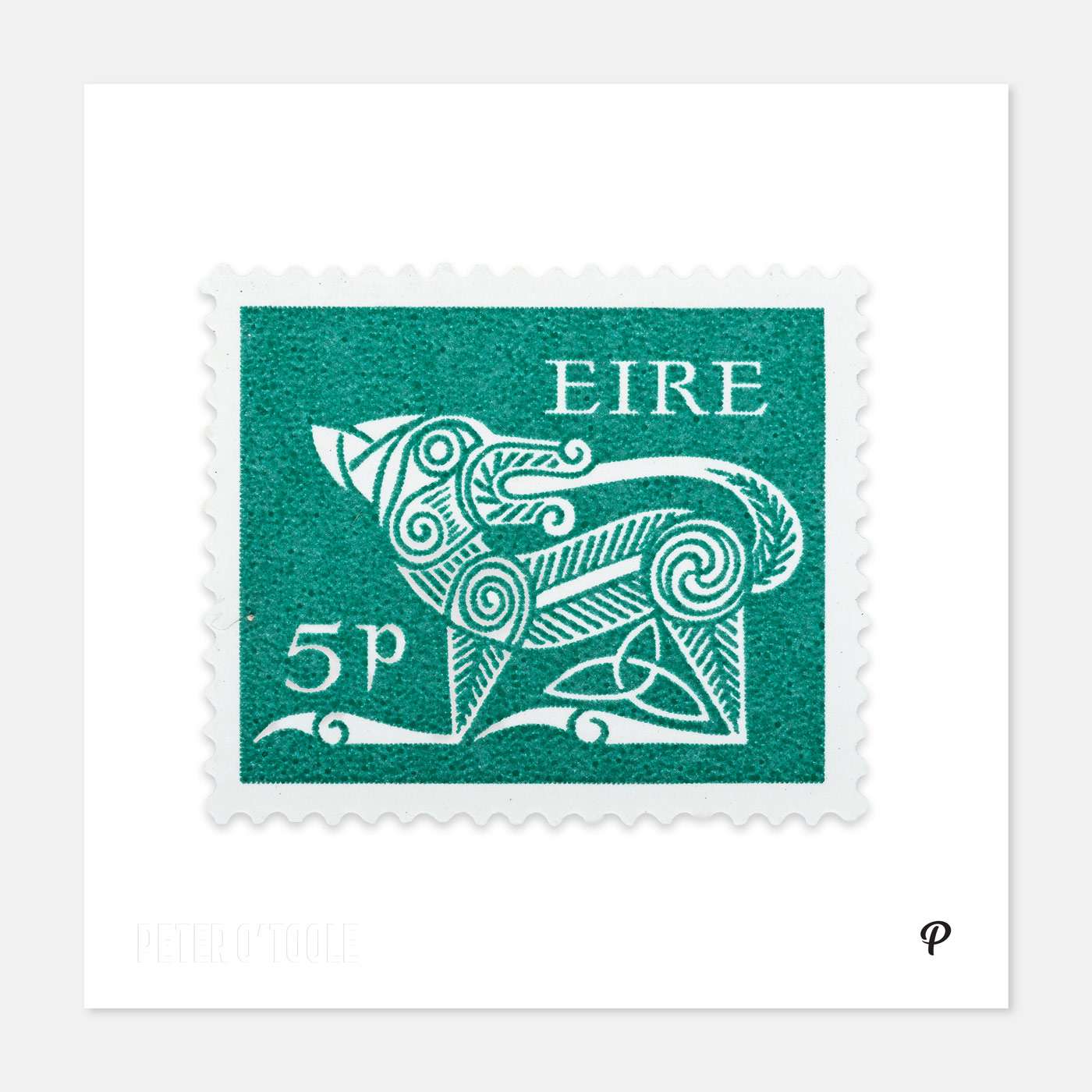 5p Éire Dog Definitive Stamp - Print - Spailpín - 200mm Print