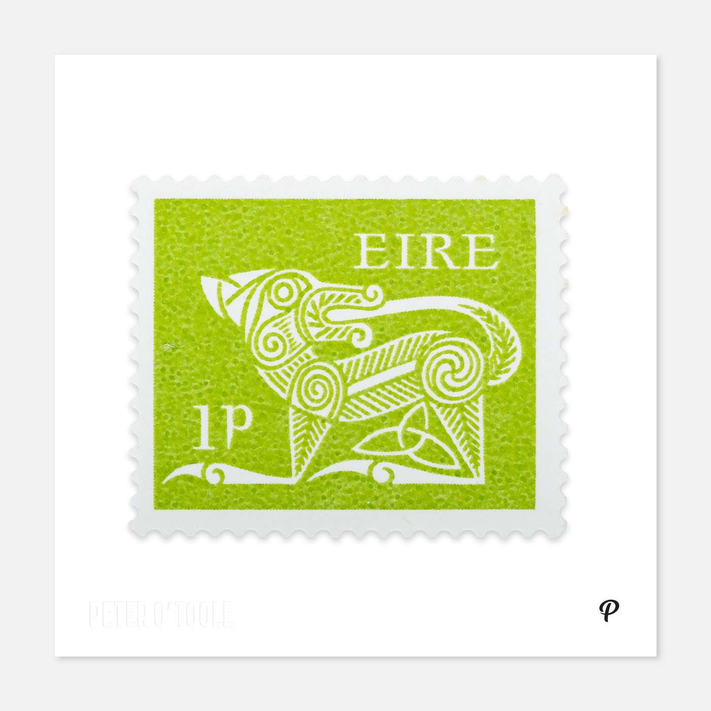 1p Éire Dog Definitive Stamp - Print - Spailpín - 200mm Print