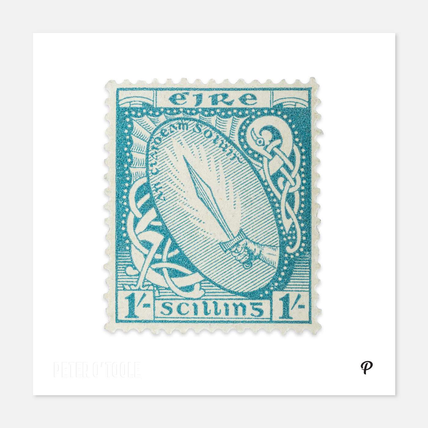 1 / Éire Sword of Light Definitive Stamp - Print - Spailpín - 200mm Print