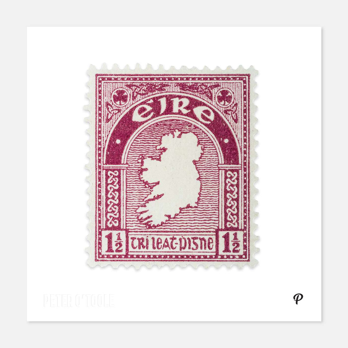 1½d Éire Map of Ireland Definitive Stamp - Print - Spailpín - 200mm Print