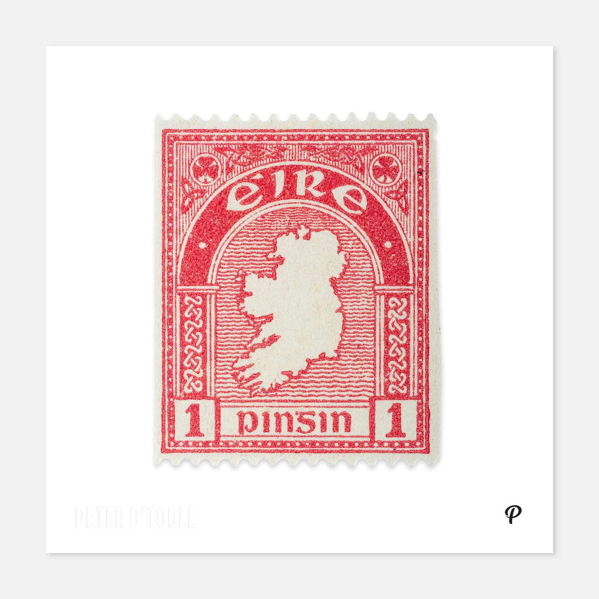 1d Éire Map of Ireland Definitive Stamp - Print - Spailpín - 200mm Print