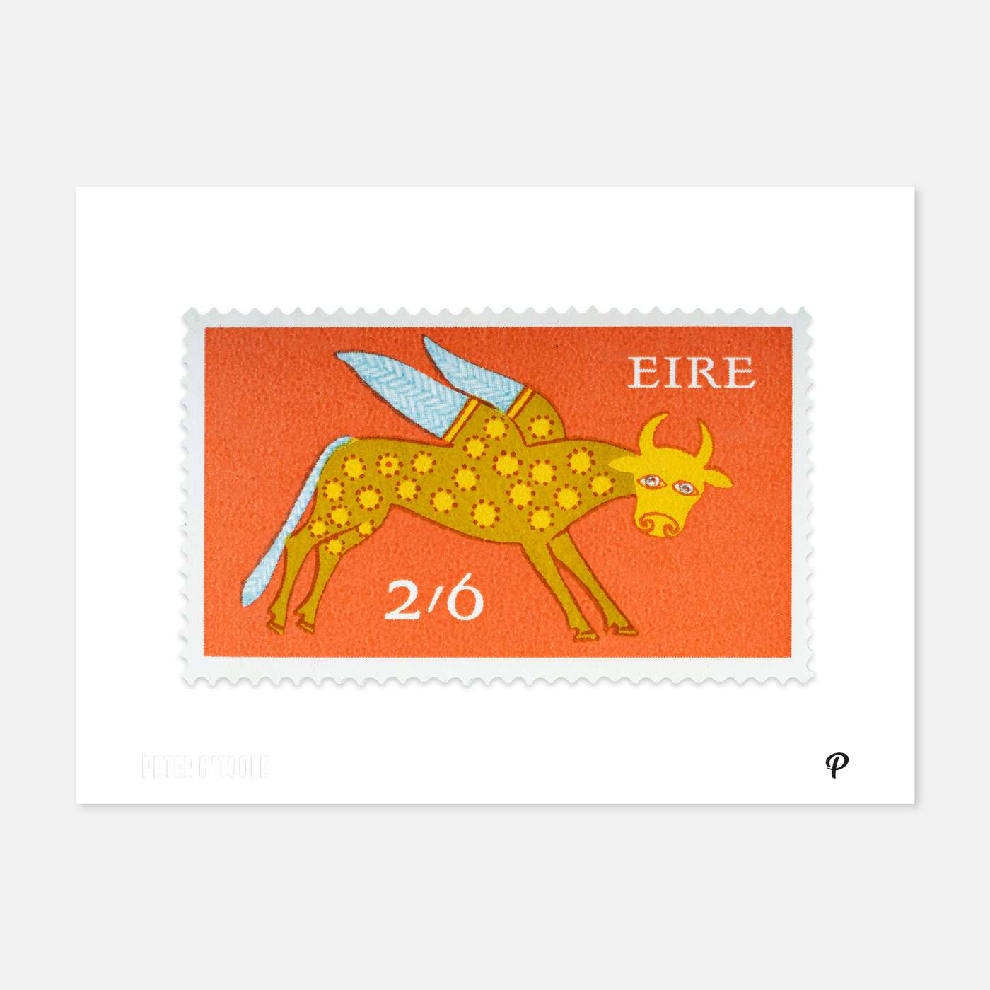 2/6 Éire Bull Definitive Stamp - Print - Spailpín - A4 Print