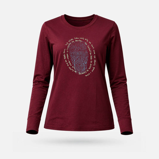 Ind Ráth - Womens' Long Sleeve T-Shirt - Spailpín - Maroon / S