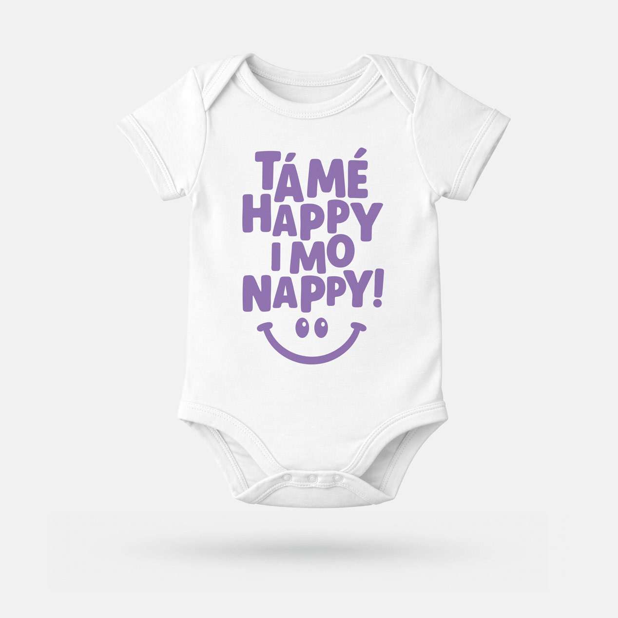 Tá Mé Happy i Mo Nappy - Baby Grow - Spailpín - 0-3 Months / White